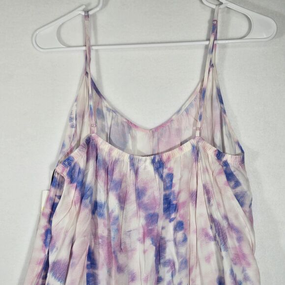 J + G Jasmine & Ginger Maxi Summer Dress Lrg Spaghetti Strap Side Slits Tie Dye - Picture 6 of 13